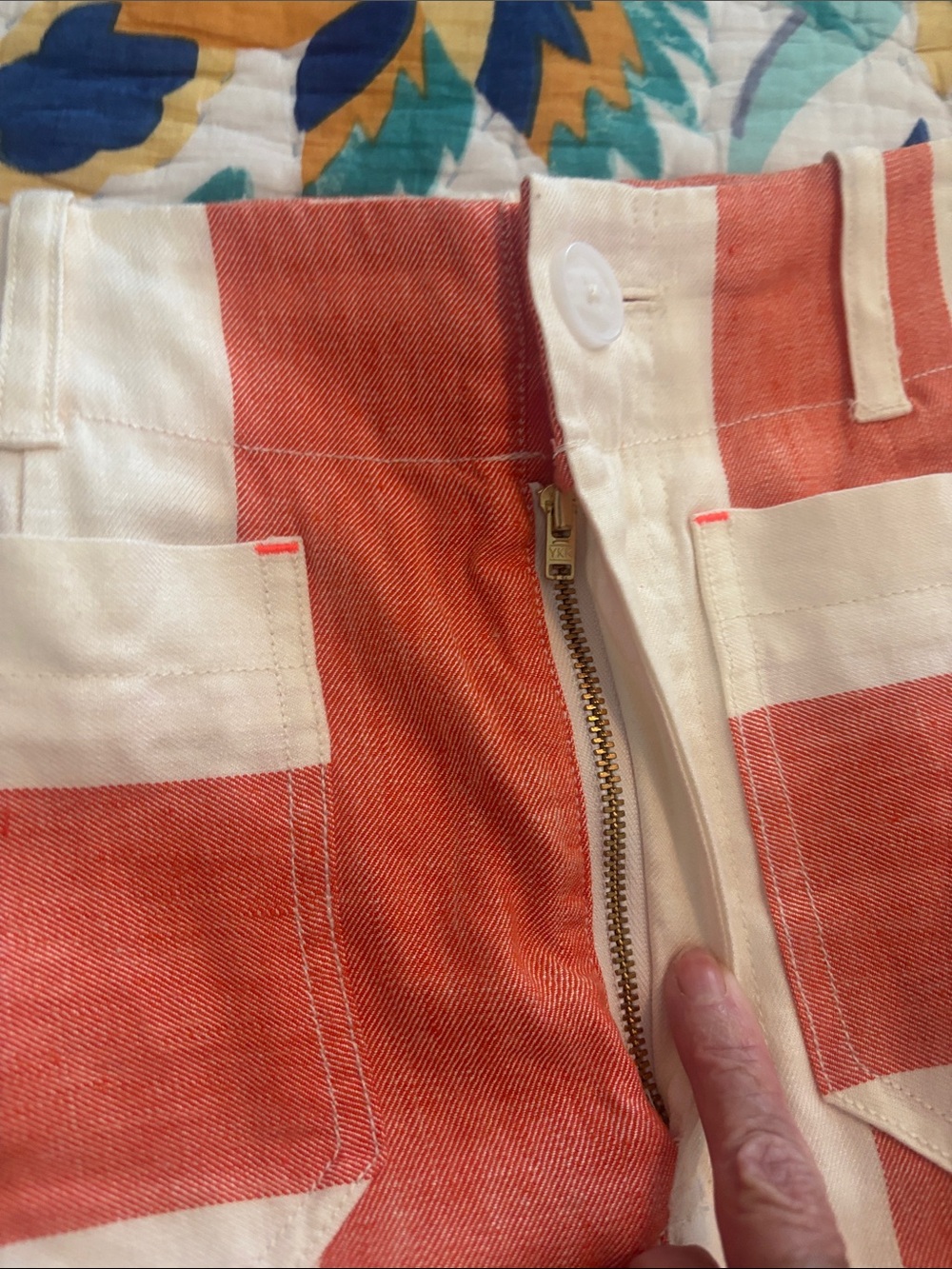 Anthropologie Coral and Cream Striped Maxi Skirt - Picture 7 of 7